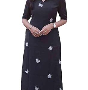 Hellaro Export Women Chanderi Cotton Straight Printed Kurti with Crepe Lining Stylish Fancy Kurti Design  Product details Material composition Chanderi Cotton Sleeve type Half Sleeve Neck style V-Neck Pattern Printed Style A-Line Care instructions Hand Wash Only Country of Origin India