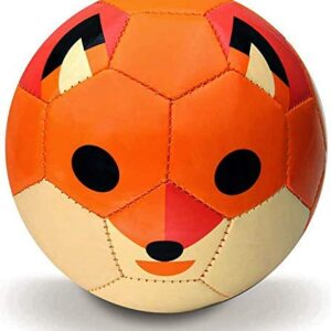 Toyshine Synthetic Leather Edu-Sports Football Soccer Educational Toy Ball for 4-8 Years Kids, Size 3 - Fox (Orange)