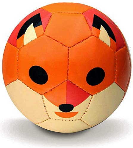 Toyshine Synthetic Leather Edu-Sports Football Soccer Educational Toy Ball for 4-8 Years Kids, Size 3 - Fox (Orange)
