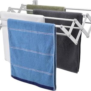 REETIK FASHION HUB Premium Heavy Duty Rust-Free Folding Clothes Drying Rack, Wall Mounted Clothes Hanger Rack, Retractable Collapsible Laundry Drying Rack for Home, Laundry.