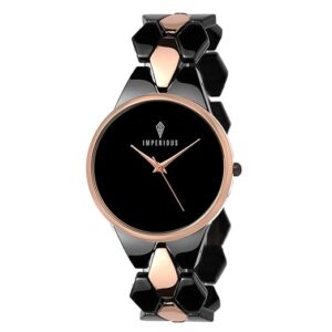 IMPERIOUS - THE ROYAL WAY Analogue Women's Watch (Black Dial)