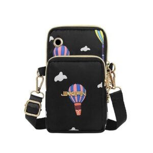 KRYSTAL Mobile sling bags Chic Sling Bag for Phones and Essential Items Chic Phone Pouch Sling Bag for Busy Lifestyles Size (7 x 4 x 2.4 Inches) Pack of 1 Black Printed