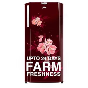 .Godrej 180 L 5 Star Turbo Cooling Technology, 24 Days Farm Freshness Direct Cool Single Door Refrigerator (2024 Model, RD EDGENEO 207E THF MP WN, Maple Wine)