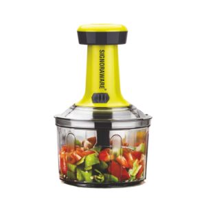 . SignoraWare Thunder Chopper Small| Multi purpose|100% food grade|Best for Vegetable,Dry Fruit & Onion| Handy Chopper|Quick Cutter Machine for Kitchen| with 3 Stainless Steel Blade|650ml|Multicolor