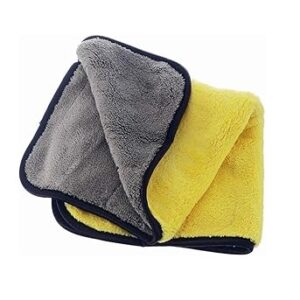 Auto Hub 800 GSM Heavy Microfiber Cloth for Car Cleaning and Detailing, Dual Sided, Extra Thick Plush Microfiber Towel Lint-Free, 40cm x 40cm, Pack of 1, Multicolor