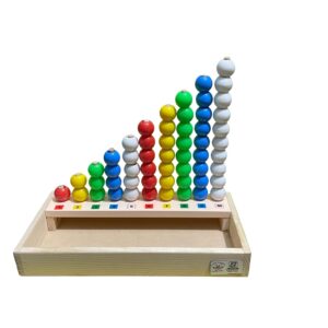 Wood Mechanic - Wooden Abacus Calculation Kit with Counting Addition & Subtraction, Educational Toy for Kids, Add & Subtract with Colourful Beads