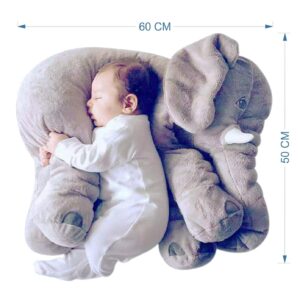 . Little Innocents Big Size Fibre Filled Stuffed Animal Elephant Soft Toy Plush Hugging Pillow for Baby Kids Boy Girl Birthday Gift (Grey 60Cm)
