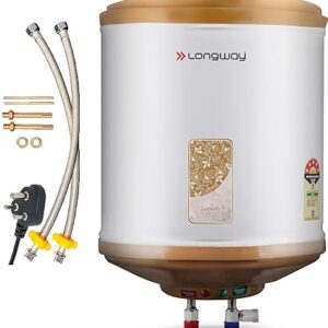 Longway Superb 25 ltr with Free Installation Kit Automatic Storage Water Heater with Multiple Safety System & Anti-Rust Coating 5 Star Rated (Ivory, 25 Ltr, Pack of 1)