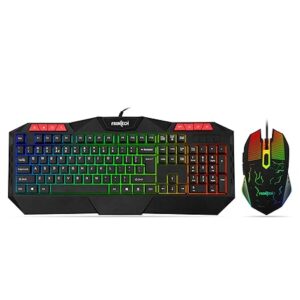 FRONTECH Nova Knight Gaming Keyboard and Mouse Combo with RGB Backlight Effects|4 Button Mouse | 1600DPI Resolution | USB Plug & Play| Ergonomic Design (KB-0043, Orange & White)