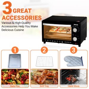 Inalsa Oven MasterChef 10BK OTG (10Liters) with Temperature Selection 800 W, Powder Coated Finish, Includes Baking Pan, SS Grill Tray, Hand Glove (Black, Silver) 800 watts