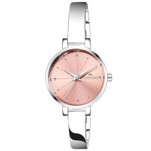TIMEWEAR Analog Pink Butterfly Silver Dial Stainless Steel Strap Watch for Women
