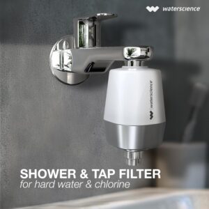 waterscience Cleo Shower And Tap Filter For Hard Water | Water Softener For Bathroom | For Borewell /Tanker Water - Cleo-Sfu-717, Standard