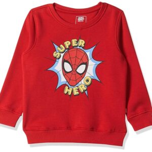 Amazon Brand - Jam & Honey Boy's Cotton Hooded & Round Neck Full Sleeves Sweatsh irts - 100% Soft Original Disney Print Sweatshirt